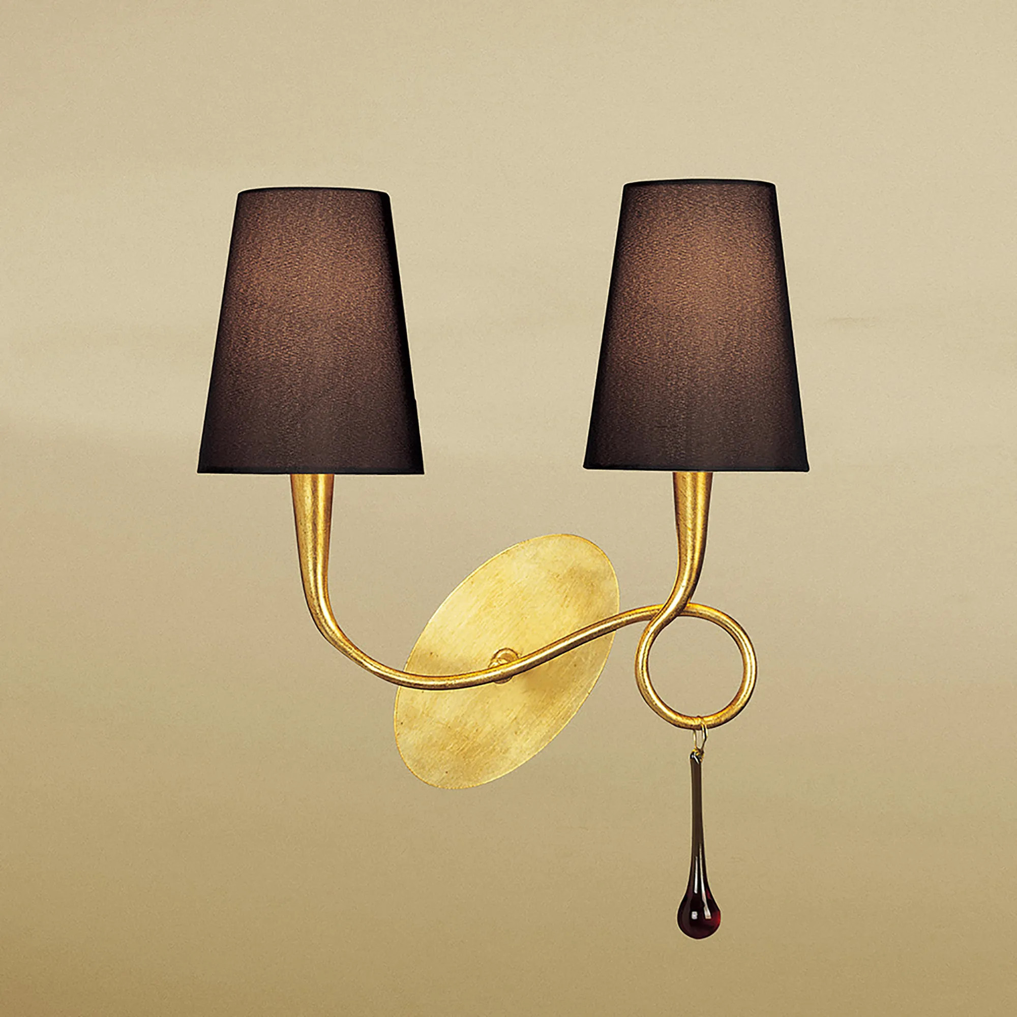 Paola Gold-Black Wall Lights Mantra Armed Wall Lights